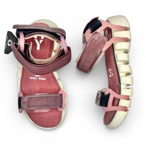 RARE NC New York Constructor Burgundy Utility Chunky Modular Strap Sandals 6